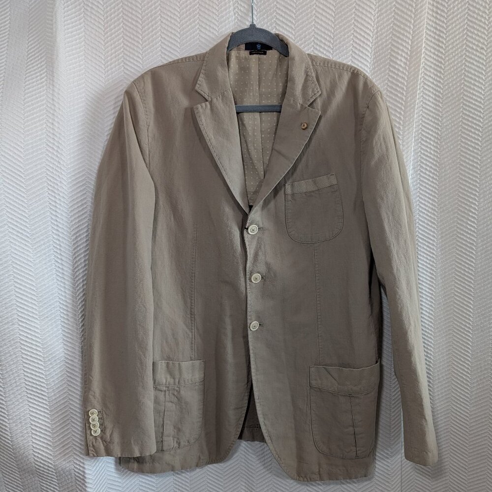 Massimo Dutti Men's Linen Blend Blazer Sport Coat Size 42 Quiet Luxury NWT